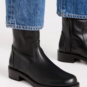 Stuart Weitzman 5050 Ankle Boots Black Leather